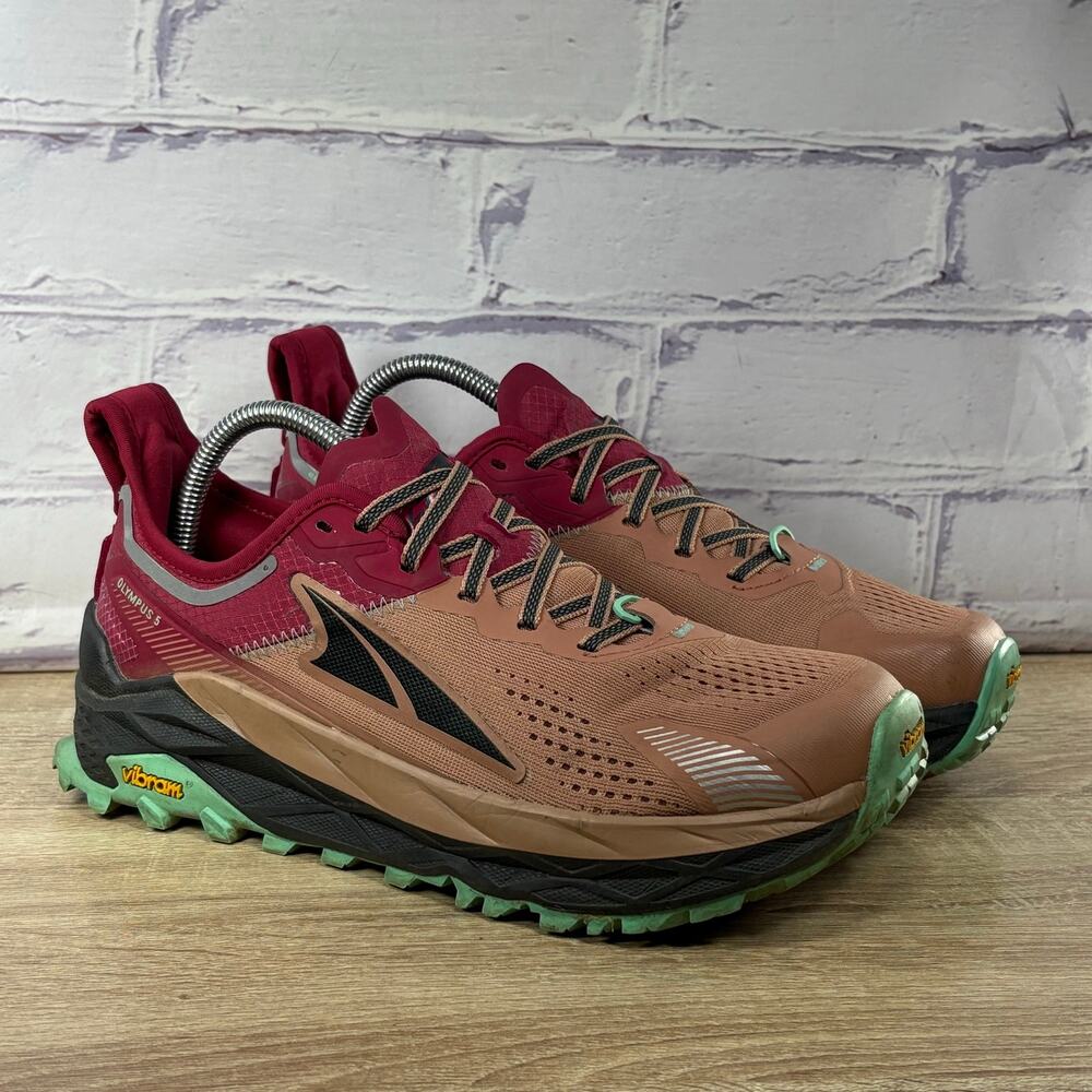 Altra Olympus 5 Pink Trail Running Shoes Women's Size 9.5 Vibram Hiking Sneakers